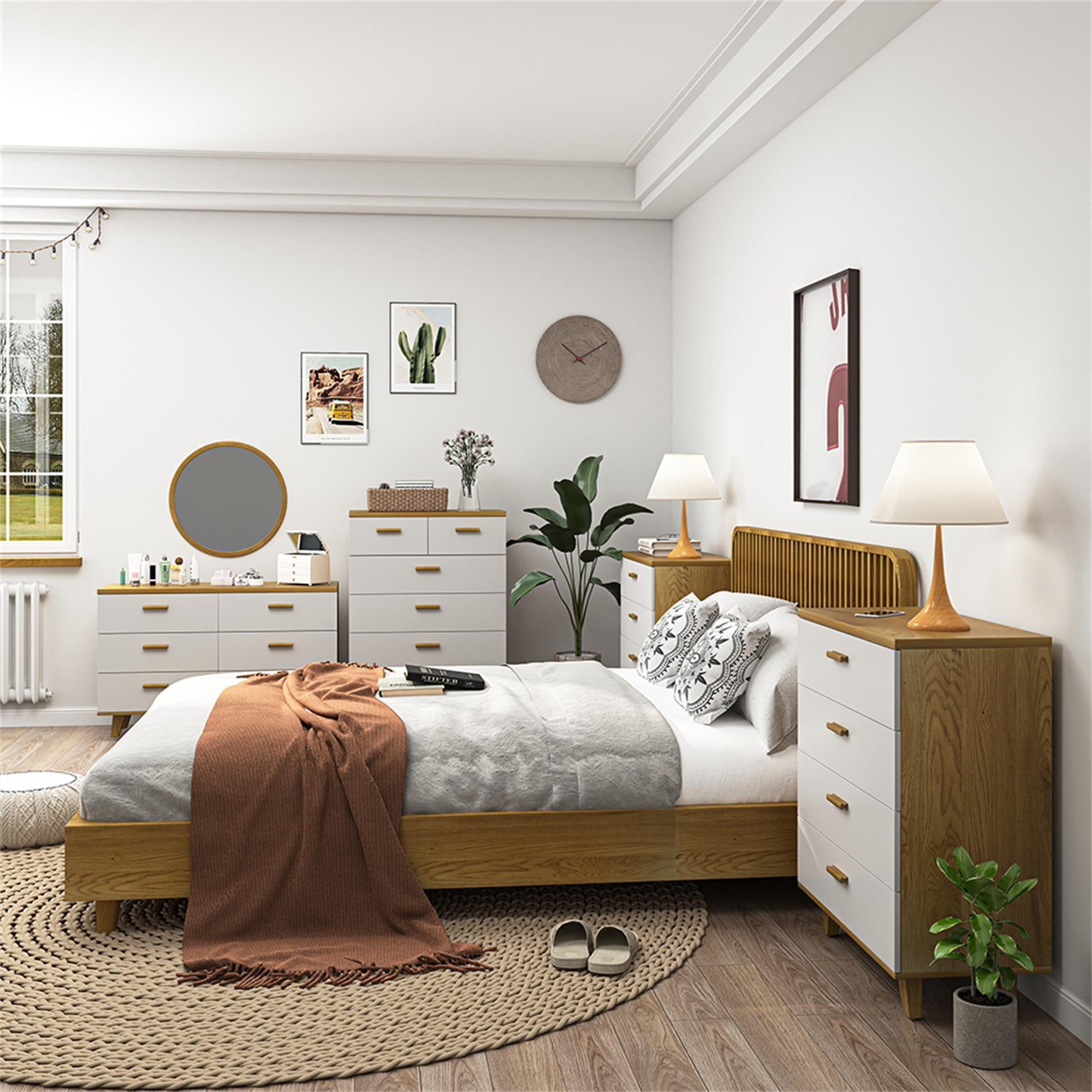 Finihen 4 Drawers Chest of Dressers, Wood Storage Cabinet with Handle Table Leg for Bedroom, Living Room and Hallway, Beige Finihen 4 Drawers Chest of Dressers, Wood Storage Cabinet with Handle Table Leg for Bedroom, Living Room and Hallway, Beige