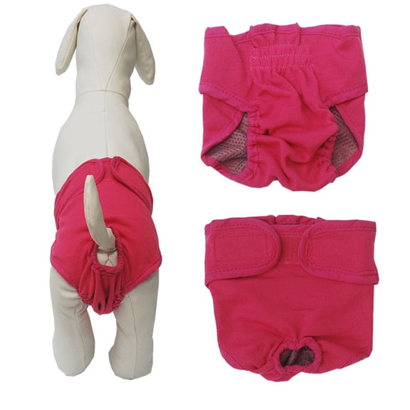 dgysar Dog Diapers Female Pet Physiological Pants Washable Reusable Sanitary Panties for Small Medium Dogs in Heat Cycle Hot Pink L