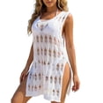 thumbnail image 3 of Pounoo Womens Sleeveless Knit Cover Ups Hollow Out Design Side Slit Beach Dresses Casual Summer Swim Cover Ups Gift, 3 of 5