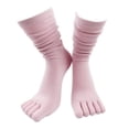 thumbnail image 2 of harmtty Winter socks 1 Pair High Socks Ultra Soft Breathable Non-slip High Elasticity Keep Warm Solid Long Tube Five Fingers Toe Socks Women Clothing Pink, 2 of 8