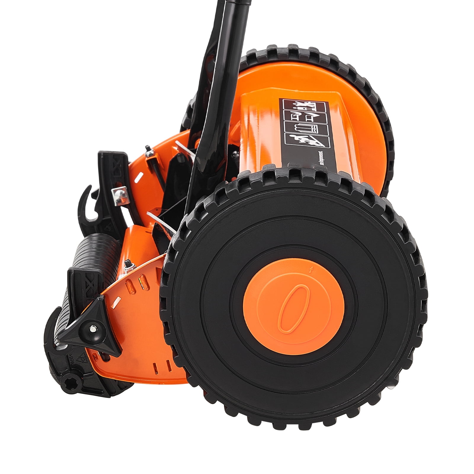 Reel Mower, 14Inch Push Lawn Mower with 5-Blades, Walk-Behind Reel Lawn Mower with 8gal Grass Catcher, Manual Lawn Mower with Bag, 0.6’’-1.8’’ Height Adjustable, Orange