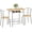 Natural /Silver, variant on LiteHaven 3 Piece Small Round Dining Table Set for Kitchen Breakfast Nook, Wood Grain Tabletop with Wine Storage Rack, Save Space, Brown & Silver