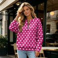 thumbnail image 5 of Women's Polka Dot Quarter Zip Sweatshirt Long Sleeve Casual Pullover Top for Fall Soft Relaxed Fit Sweatshirt, 5 of 6
