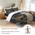 thumbnail image 7 of Forest Deer Bedding Duvet Cover Set Full Size 4 Pieces Animals River Soft Twill Plush Quilt Cover, Include 1 Duvet Cover 1 Flat Sheet And 2 Pillow, 7 of 7