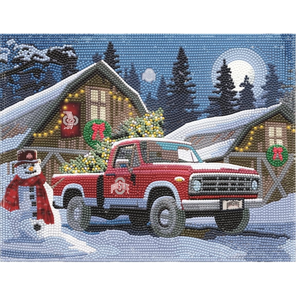 Ohio State Buckeyes Winter Truck Diamond Art Holiday Craft Kit