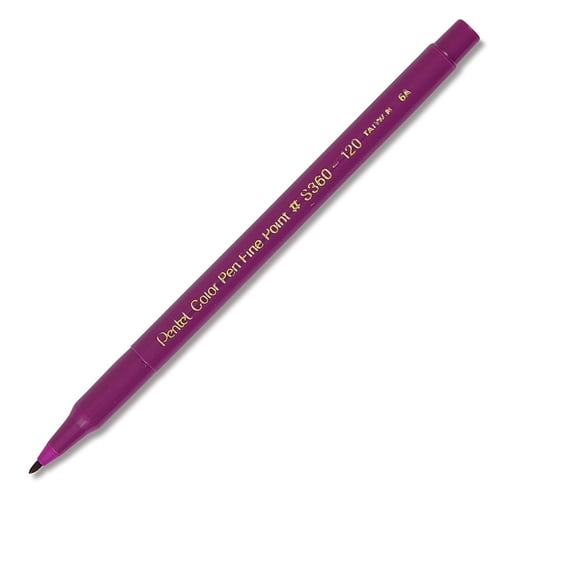 Pentel of America, Ltd. Pen Markers,Nonrefillable,Fiber Tip,Fine Point,Magenta