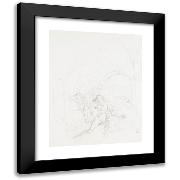 Gustave Doré 12x14 Black Modern Framed Museum Art Print Titled - Death of Romeo by Juliet's Bier