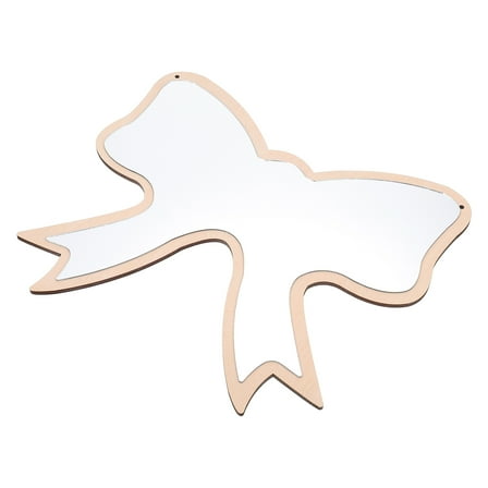 FRCOLOR Kids Room Decor Bow Decoration Wall-mounted Mirror Baby 32X28CM Khaki