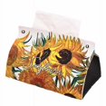 thumbnail image 4 of Sunflower Oil Painting Tissue Box European Retro Home Decorative Tissue Holder Cosmetic Storage Bag Bathroom Drawer Box, 4 of 4