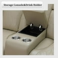 thumbnail image 4 of Power Recliner Sectional Sofa with LED Light, Breathing Leather Power Reclining Sofa, Sectional Reclining Couch with USB Port/Cup Holder/Storage for Living Room (Beige), 4 of 5