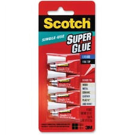 Scotch Super Glue Liquid - 0.05 grams Single-Use Tubes - 0.02 oz - 4 / Pack - Clear Scotch Super Glue Liquid - 0.05 grams Single-Use Tubes - 0.02 oz - 4 / Pack - Clear