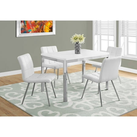 - Monarch Specialties 48 in. Rectangular Dining Table - White/Chrome