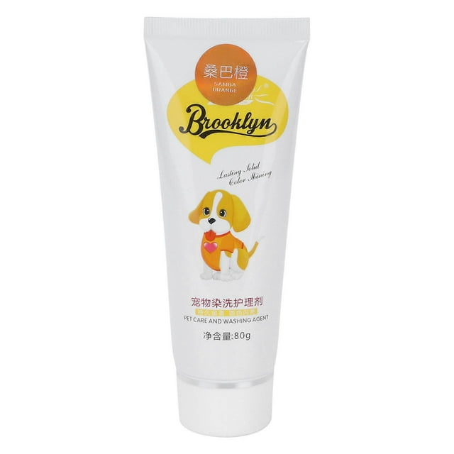 Animal Hair Dye Cream Gel Semi Permanent Temporary Pet Fur Coloring Easy to Use(Samba Orange 80mL)