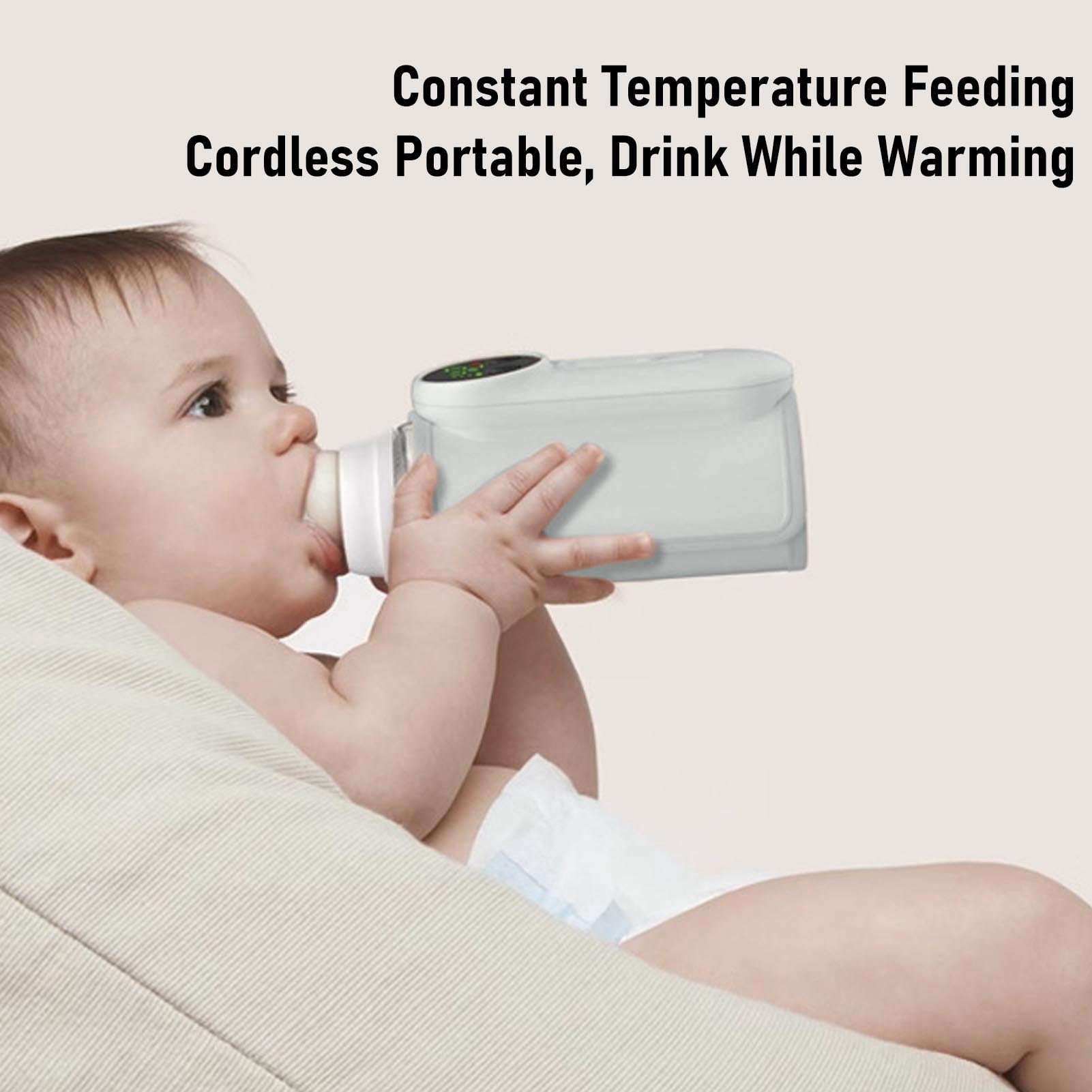 YAHHU Portable Baby Bottle Warmer 18W Cordless Milk Heater with 10000mAh Battery, Constant Temperature USB Insulation Cover for Travel and Outdoor (5.9 inches / 15 cm)