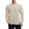 thumbnail image 4 of GuangCheng Mens Blouses Long Sleeve Casual Slim Fit Basic Henley T-Shirts, 4 of 5