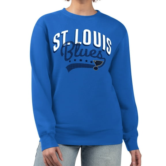 Women's G-III 4Her by Carl Banks Blue St. Louis Blues Filigree Team Graphic Fleece Pullover Sweatshirt