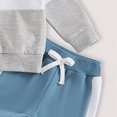 thumbnail image 4 of TOWED22 Toddler Baby Boy Fall Outfit Contrast Color Sweatshirt Tops with Elastic Waist Pants Cute Infant Newborn Winter Clothes,Blue,6-12 M, 4 of 5