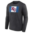 thumbnail image 2 of Men's Charcoal Kansas Jayhawks KC Logo Long Sleeve T-Shirt, 2 of 3