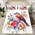 thumbnail image 2 of Feelyou Chinese Flower Bird Full Size Sheets, Modern Fashion Bed Sheets, Artwork Watercolor Sheet Sets, Breathable Home Decor, 4-Piece, 2 of 7