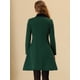 thumbnail image 4 of Abrigo de invierno Allegra K para mujer con cuello de terciopelo Verde oscuro XS, 4 of 5