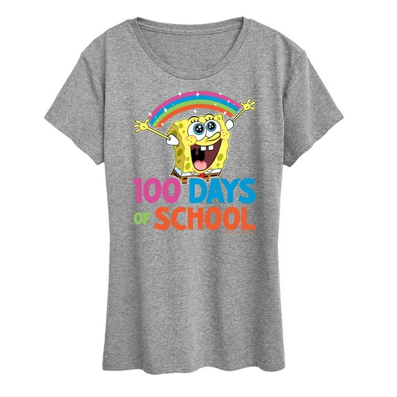 SpongeBob SquarePants - 100 Days Of School Spongebob - Women's Short Sleeve Graphic T-Shirt