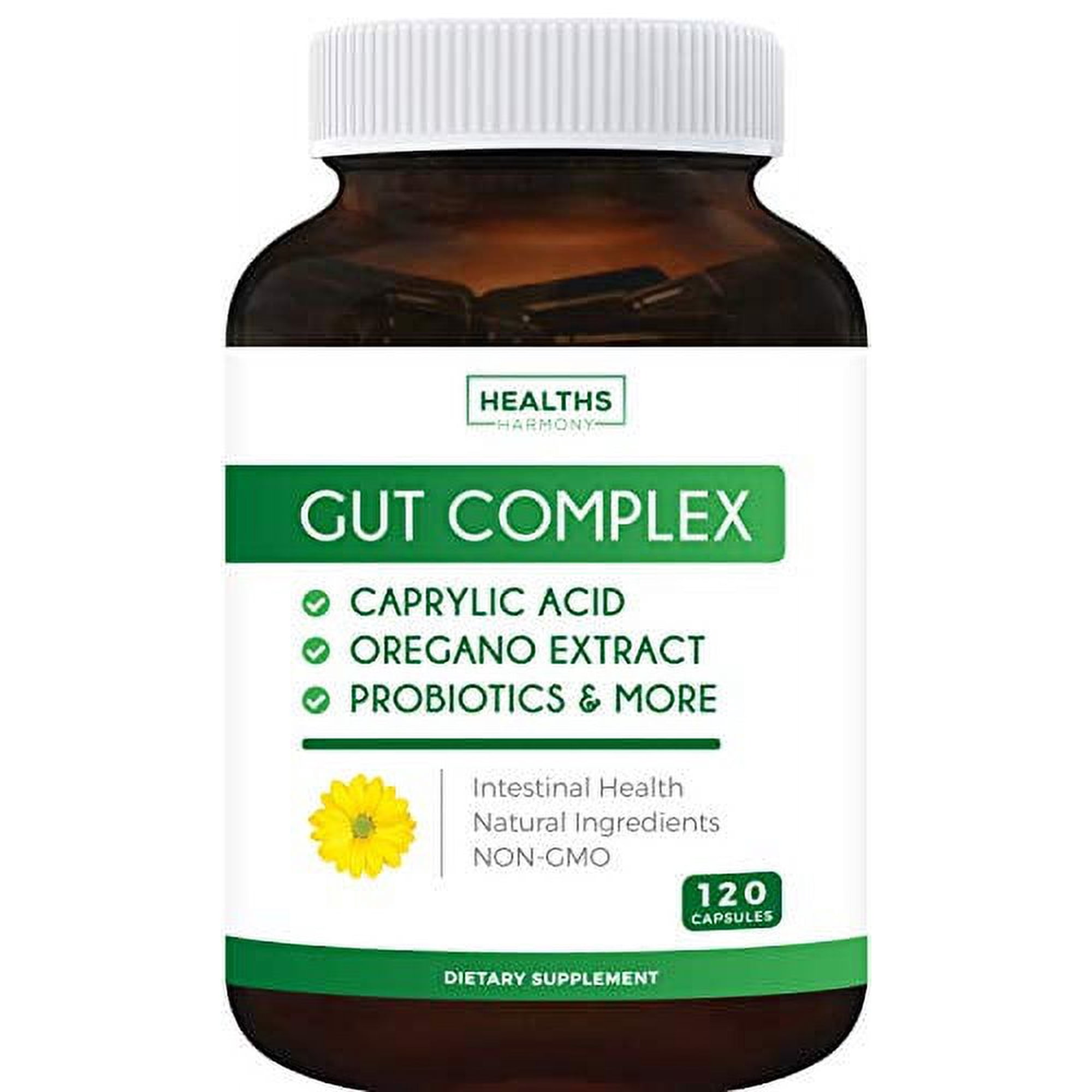 Healths Harmony Candida Complex, Candida Support & Gut Cleanse Supplement with Oregano, 120 Capsules