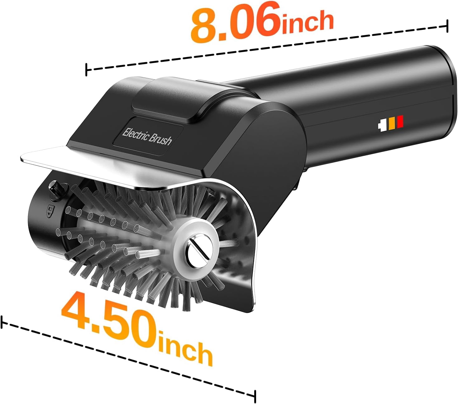 Electric Grill Brush, Heavy-Duty Cordless BBQ Brush with Stainless Steel Bristles, 2000mAh Rechargeable Battery, 1100RPM Motorized Cleaner for Grates, Griddles and Smoker