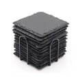thumbnail image 1 of 12pcs Coasters Bulk 4 Inch Square Black Stone Coaster Handmade Drink Bar Coasters with Shelves, 1 of 5