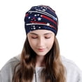 thumbnail image 2 of Rocae Red White Blue Fireworks 1 for Beanies Hats for Men Women Warm Chunky Knit Hats Winter Adult Milk Silk Knitted Beanie, 2 of 7