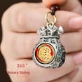 thumbnail image 4 of Twelve Zodiac God of Wealth Bag Keychain, Chinese Feng Shui Rotatable Lucky Money Prosperity Fortune Pendant Gift Jewelry (Zodiac Sheep), 4 of 8