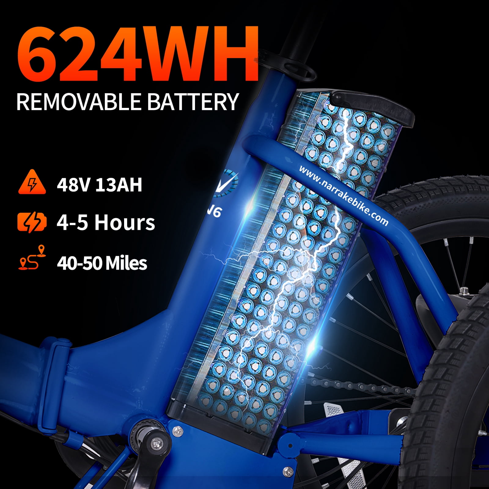 Narrak Electric Tricycle for Adults, Fat Tire Folding Electric Trike, 3 Wheels Electric Bicycle Bikes, Peak 1100W Step-Thru Etrike with 624WH Removable Battery and Large Basket for Women Men