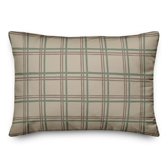Creative Products Holiday Plaid on Brown 20 x 14 Spun Poly Pillow