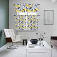 thumbnail image 4 of Summer Lemon Kitchen Curtains Sets for Windows 36 Inch Length, Watercolor Yellow Blue Garden Floral Rod Pocket Window Treatments Tier Curtains and Valances Set for Bedroom/Bathroom, 4 of 8