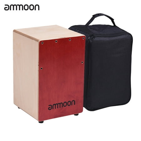 ammoon Children Kids Wooden Cajon Box Drum Hand Drum Percussion Instrument Birch Wood with Adjustable Strings Carrying
