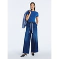 thumbnail image 4 of Scoop Women's Paperbag Waist Wide Leg Cotton Pants, Regular, Short and Long Inseams, Sizes XS-XXL, 4 of 5