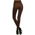 thumbnail image 5 of K-Cliffs Women's One Size Two-Tone 4" High Rise Leggings with Double Zipper, Coffee, 95% Polyester, 5% Spandex, 5 of 5