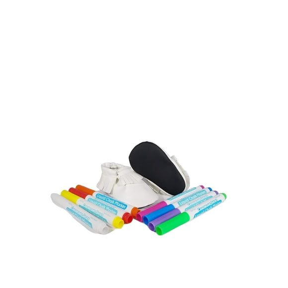 Mocasines de pizarra Baby Says blancos para bebés de 6 a 9 meses