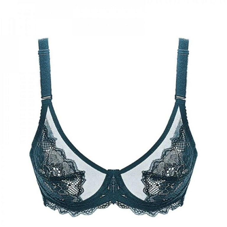 Ultra Thin Lace Embroidery Bra Bralette Sexy Women Transparent