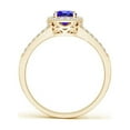 thumbnail image 2 of ANGARA Natural Oval Tanzanite Split Shank Halo Ring in 14K Yellow Gold for Women (Size-7x5mm) | December Birthstone, Birthday, Anniversary, Jewelry Gift for Women | Natural Tanzanite Ring, 2 of 4
