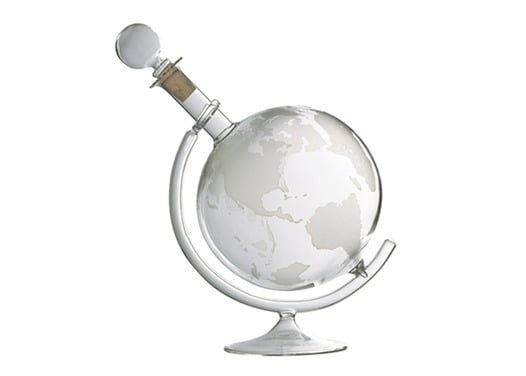 Wine Enthusiast Etched Globe Spirits Decanter Glass Decanter Stopper New Item