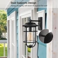 thumbnail image 4 of DEWENWILS Black 13" H Seeded Glass Outdoor Wall Light, 4 of 6