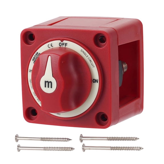 Hormy Blue Sea Systems 6006 m-Series ON/OFF Battery Isolator Switch with Locking Key, Red
