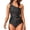 Black #042, variant on Women One Piece One Shoulder Swimsuit Mesh Bathing Suit Tummy Control Swimwear, L