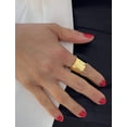thumbnail image 2 of 18K Gold Over Sterling Silver Rich Thick Cigar Band Ring, 2 of 11