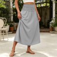 thumbnail image 5 of Maxi Skirt for Women Floral Elastic Flowy Long Skirts Beach Cover Up Vacation Skirt, 5 of 8