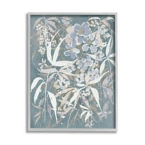 Stupell Industries Modern Blossom Botanicals Graphic Art Gray Framed Art Print Wall Art, Design by Krinlox