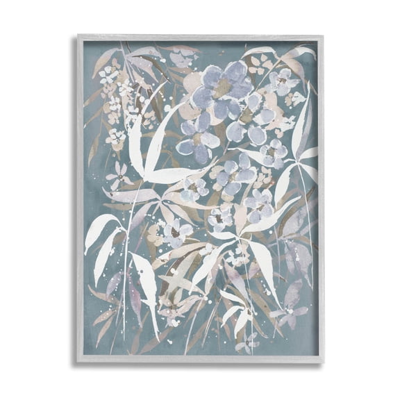 Stupell Industries Modern Blossom Botanicals Graphic Art Gray Framed Art Print Wall Art, Design by Krinlox