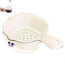 Dual Layer Draining Basket, Draining Basket, Kitchen Dual-Layer Draining Basket with Handle, Small Fruit Colander, Fruit Washing Bowl with Strainer, Plastic Vegetable Washing Draining Basket
