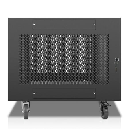 Sound Town 8U Universal Steel Rack  w/Mesh Doors  Locking Casters  Vented Side Panels for Audio Video  Server and Network Equipment (STRK-M8UWD) price history on PriceWatchPro