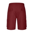 thumbnail image 4 of Dwellite Cargo Shorts for Men Below Knee Length Hiking Work Loose Fit Lightweight Bermuda Short with Multi Pockets Wine L, 4 of 6